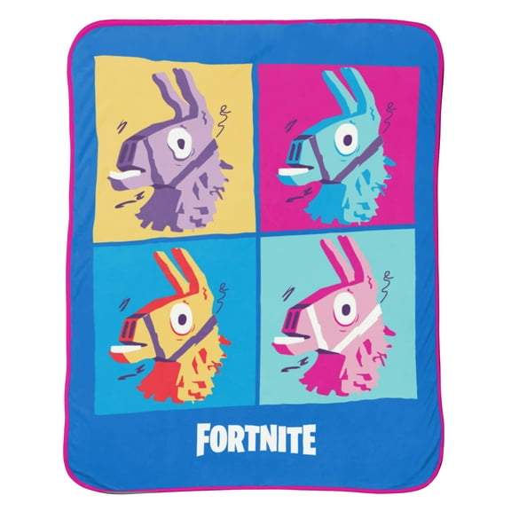Fortnite Multicolor Llama 40" x 50" Silk Touch Throw - Soft Gaming Bedding
