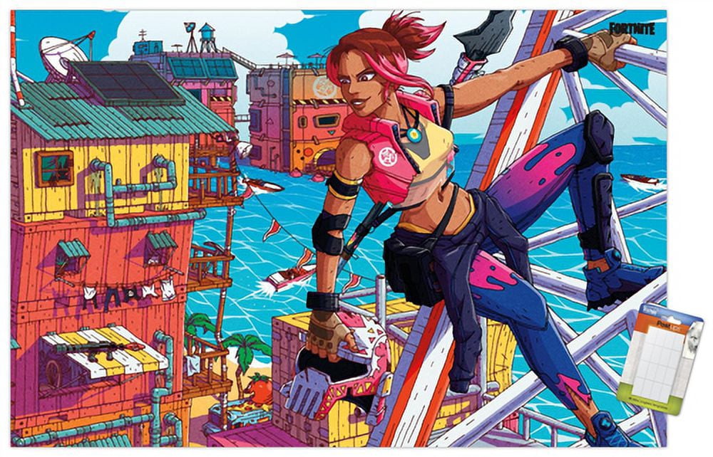 Fortnite - Ocean Rider Wall Poster, 14.725" x 22.375"
