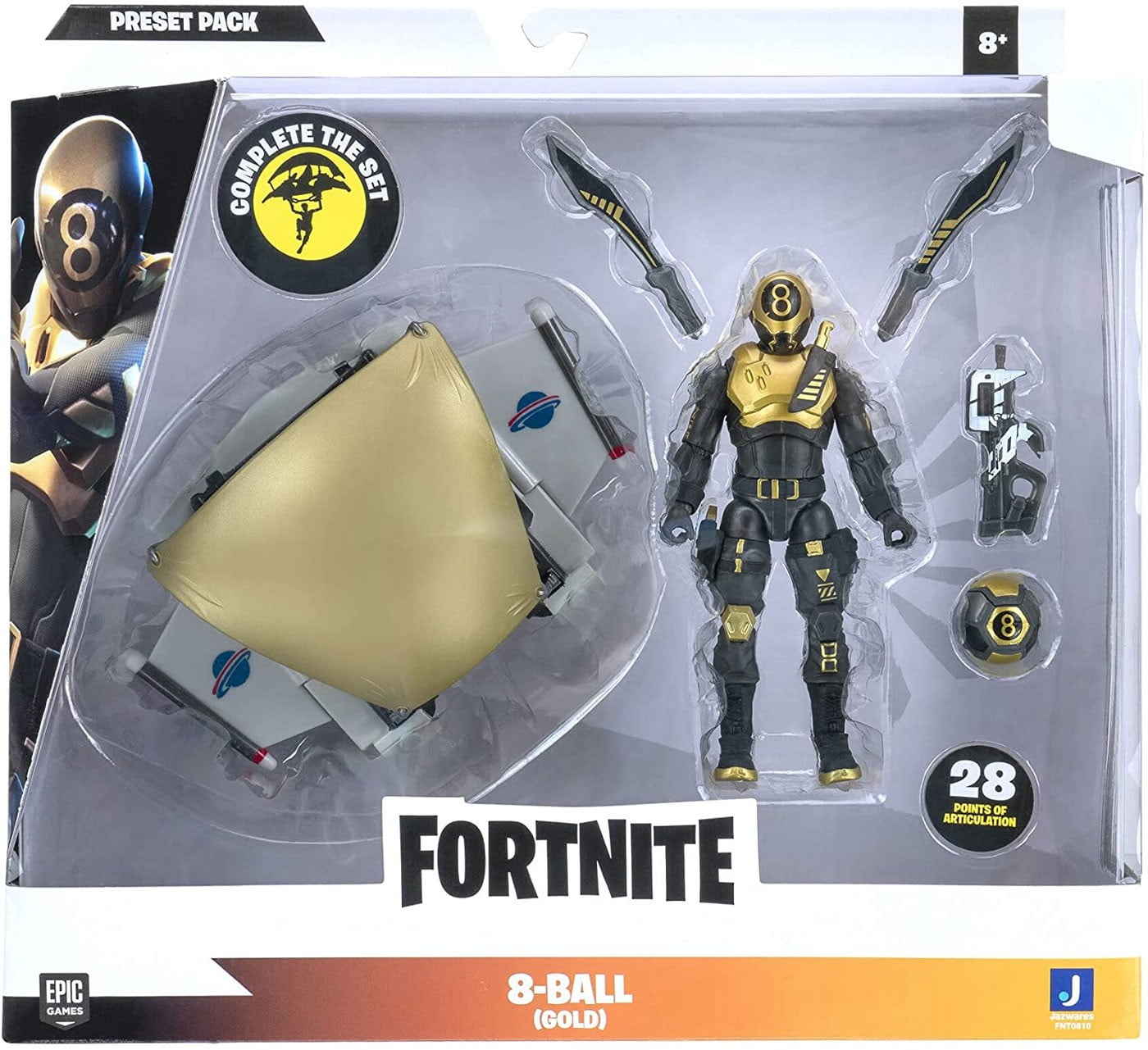 Fortnite Preset Pack 8 Ball Action Figure Gold