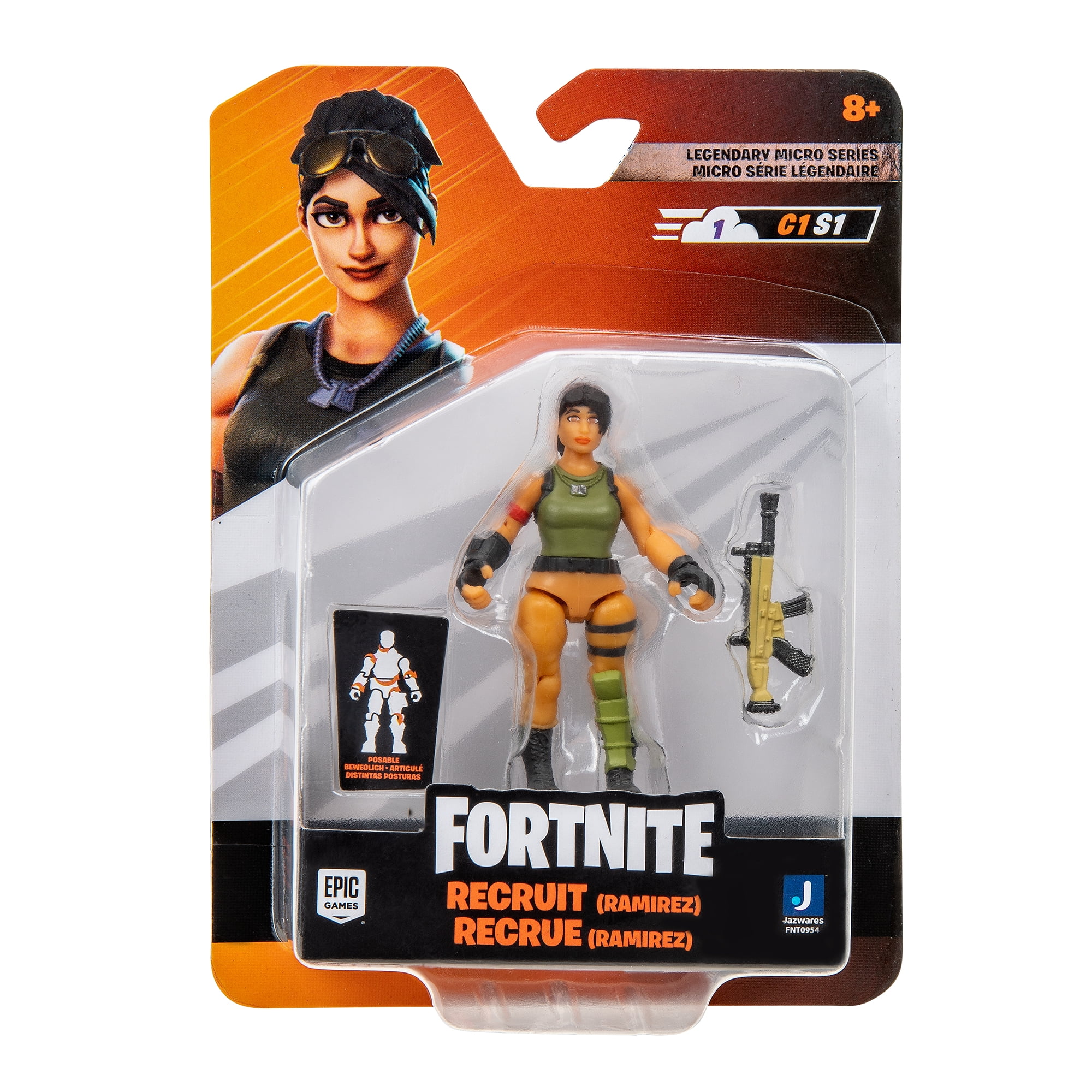 Fortnite Recruit (Ramirez) - Micro Legendary Series - 2.5 inch Figure with Legendary Assault Rifle