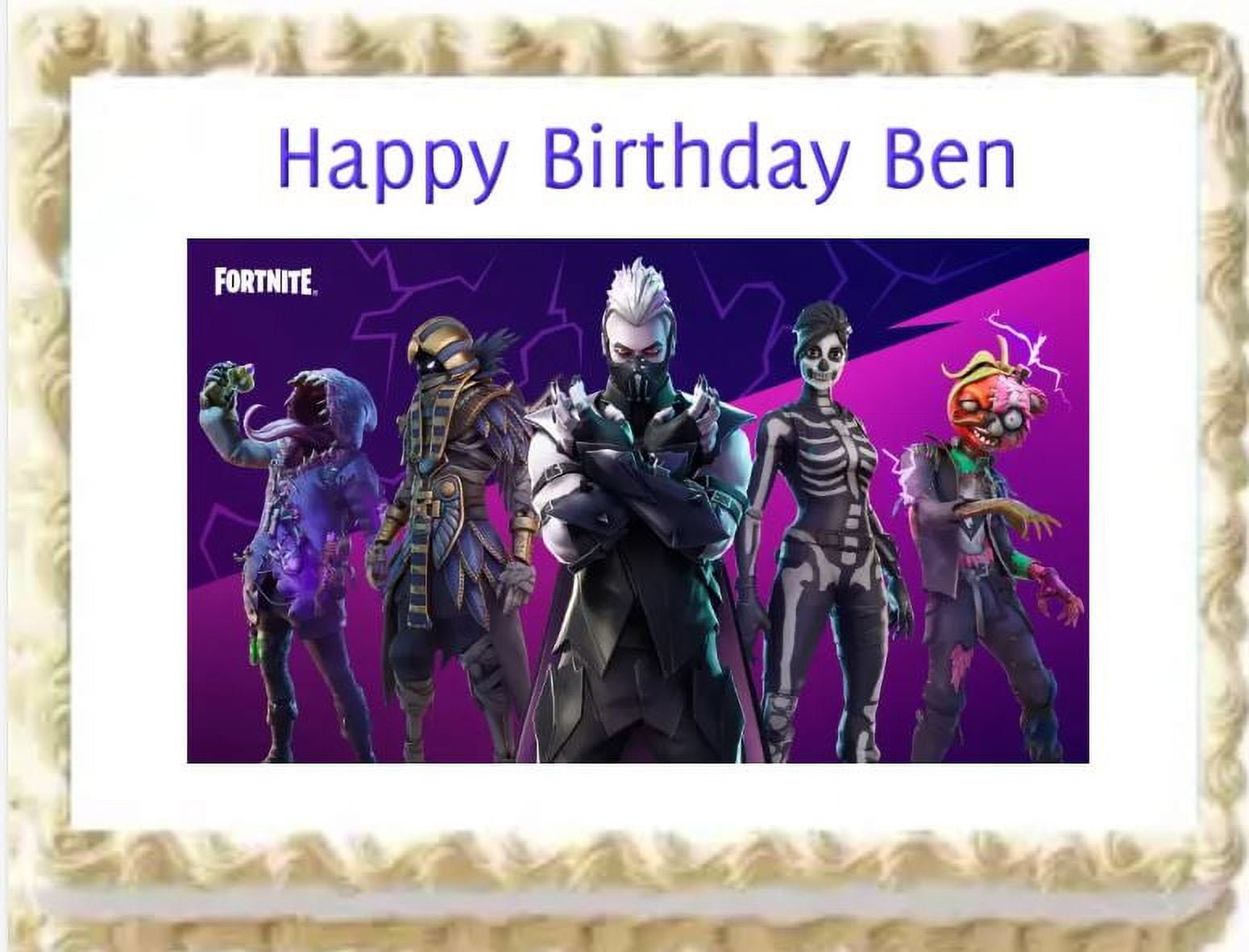 Fortnite Cake Topper Happy Birthday Party Surprise