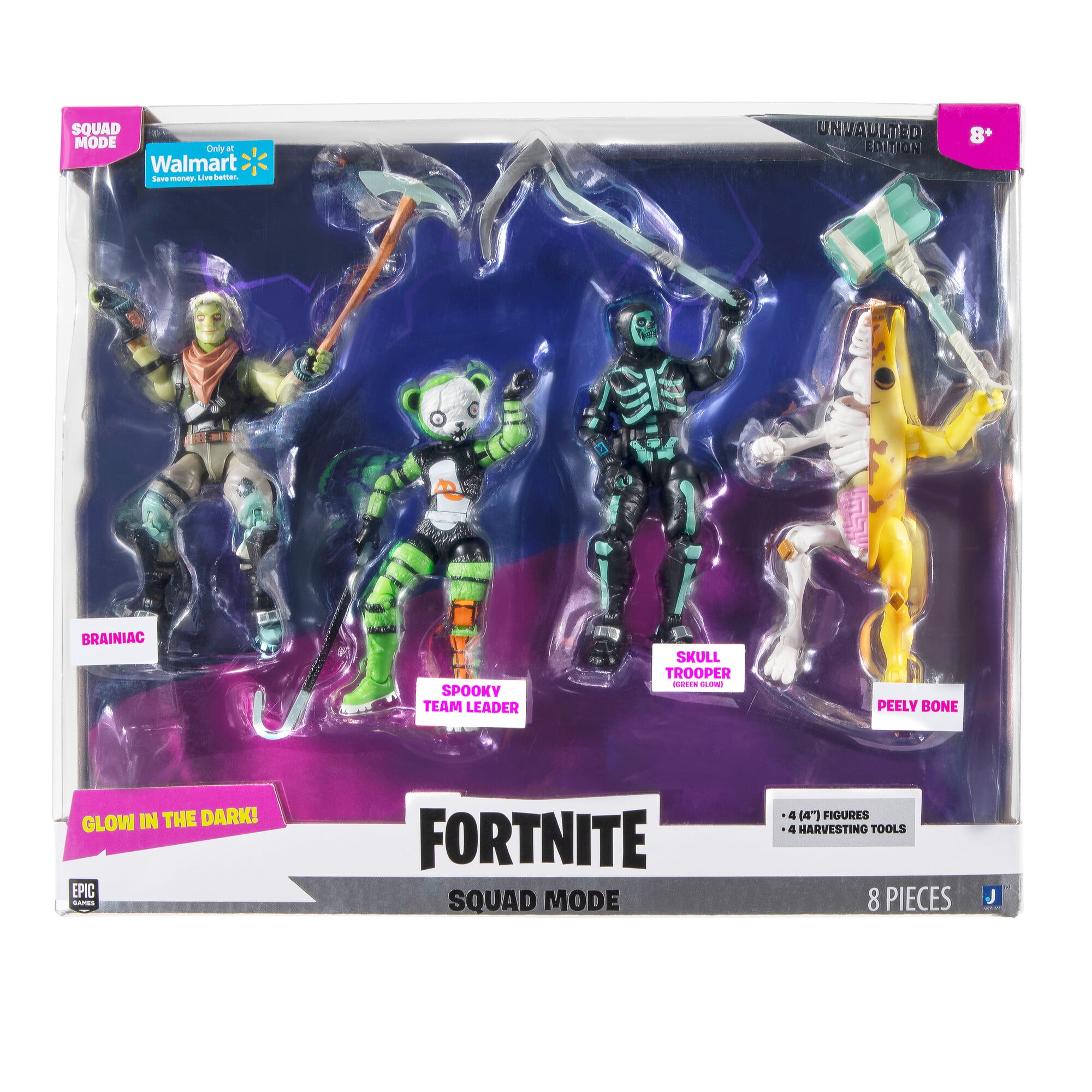 Fortnite Squad Mode Glow In The Dark Figures, 2.00 x 10.75 x 9.00 in PVC, 3.35 lb, 4 Count
