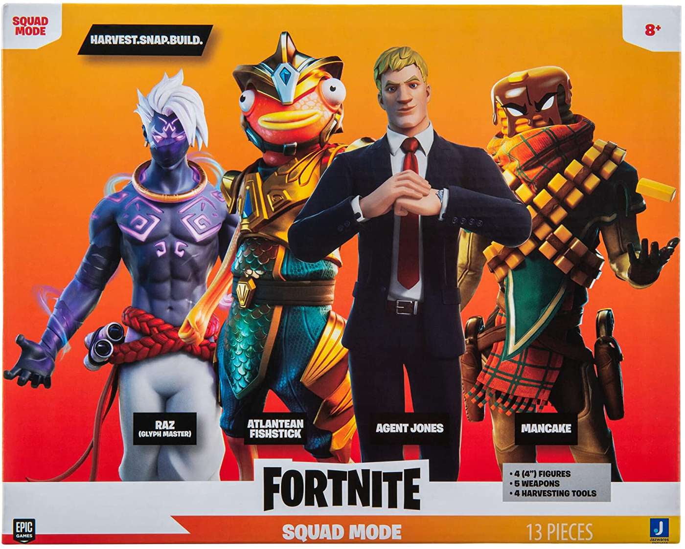 Fortnite Squad Mode Raz, Atlantean Fishstick, Agent Jones & Mancake ...