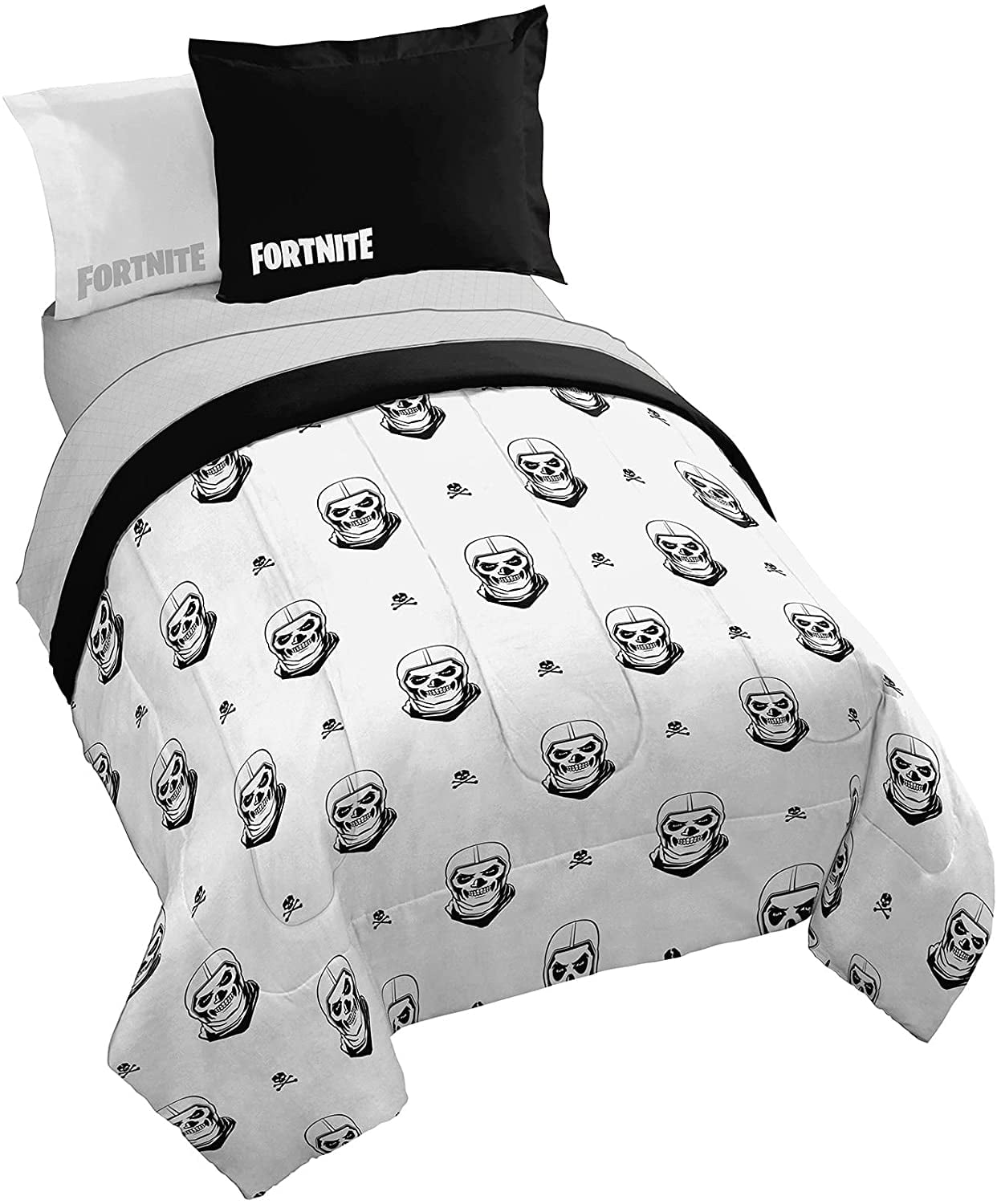 Fortnite Trooper 7 Piece Full Bed Set Includes Comforter & Sheet Set
