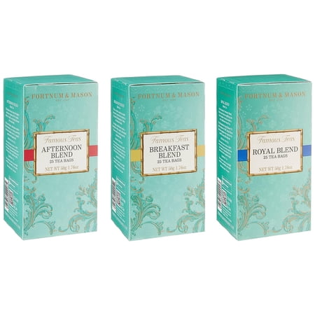 Fortnum and Mason Royal Blend Breakfast Blend Afternoon Blend Bundle - 25 Tea Bags