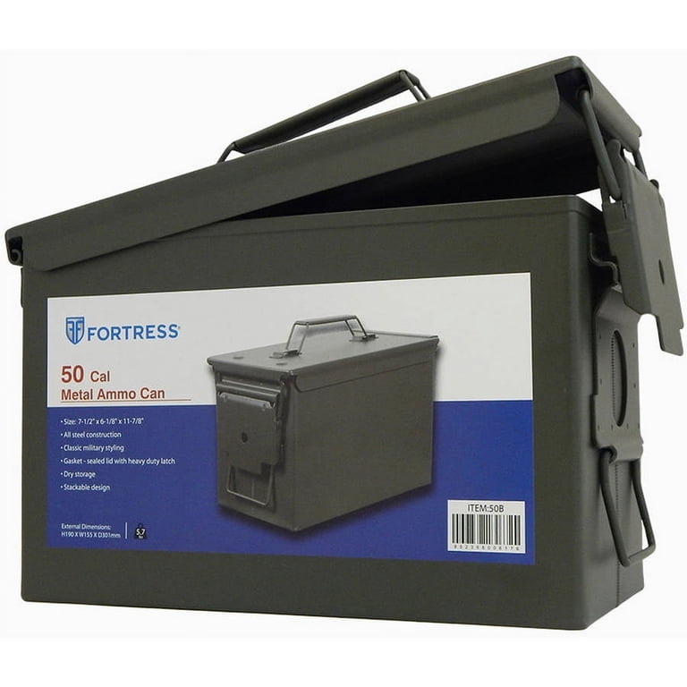 Fortress 50 Caliber Steel Ammo Can, Army Green Model 50AM
