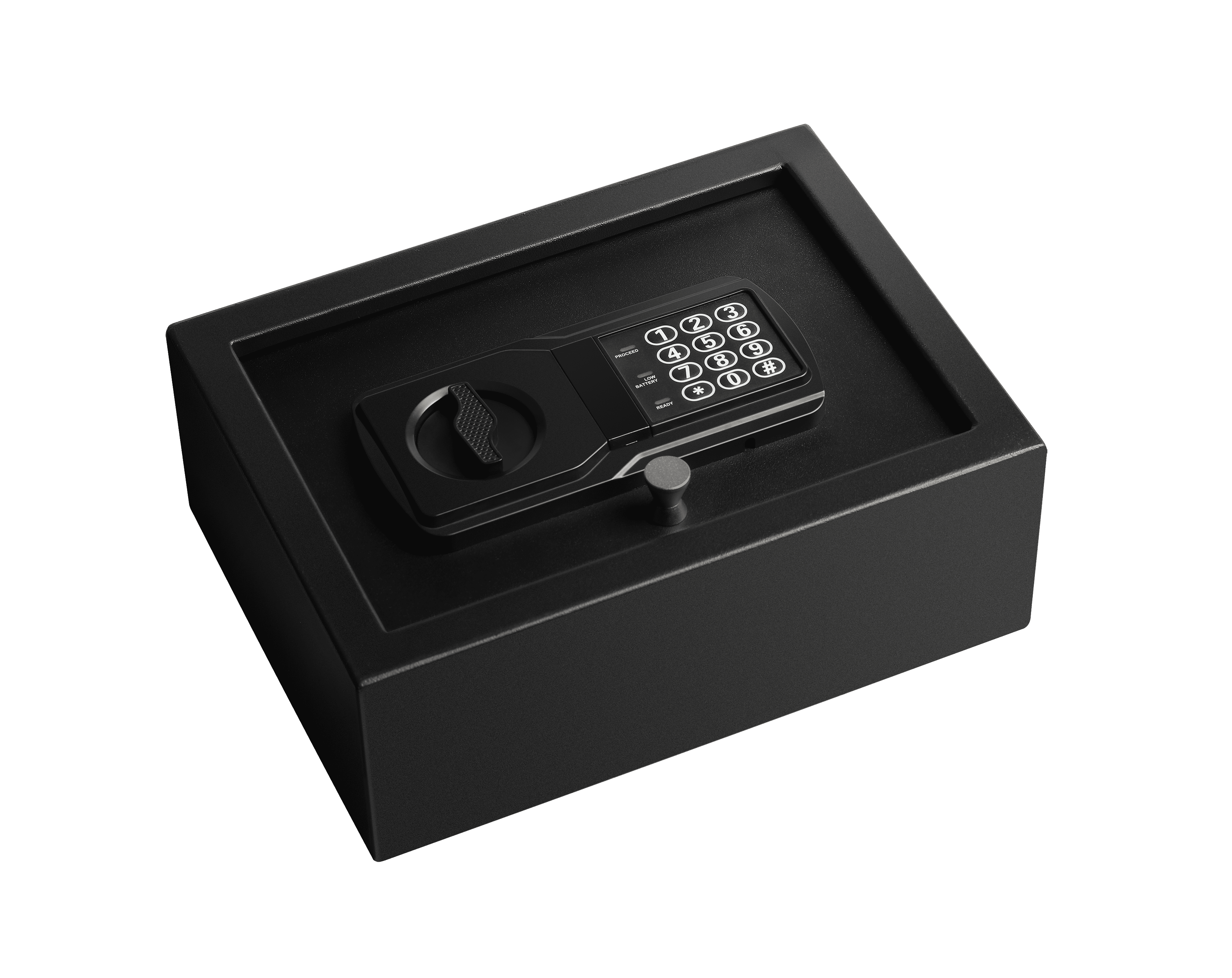 Compact Black Steel Electronic Drawer Safe with Keypad