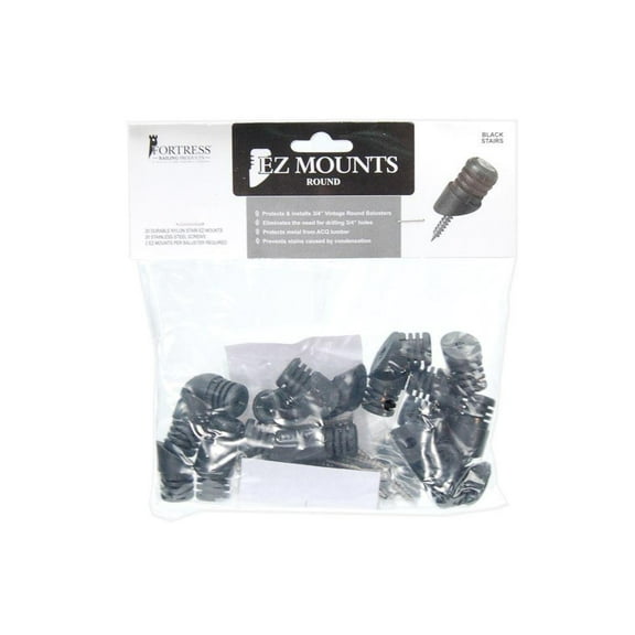 Fortress EZ Mount Stair Baluster Round Vintage Style - Decorative Stair Clip - 20 Pack