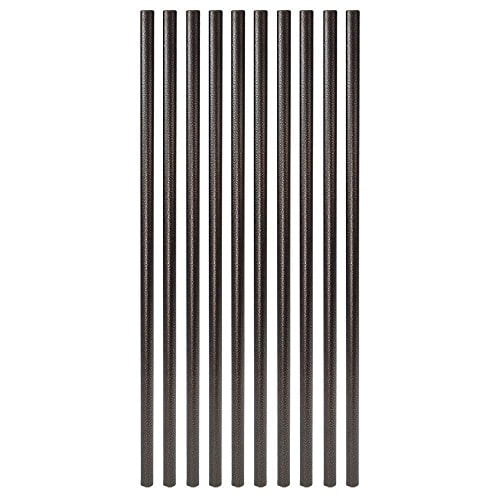 Fortress Iron Railing Balusters 660050 - Plain Round Steel, Gloss Black, Black Metal Balusters - 32 in, 10 Pack