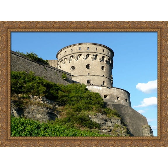 Fortress Marienberg in Wurzburg, Germany 38x28 Large Gold Ornate Wood Framed Canvas Art