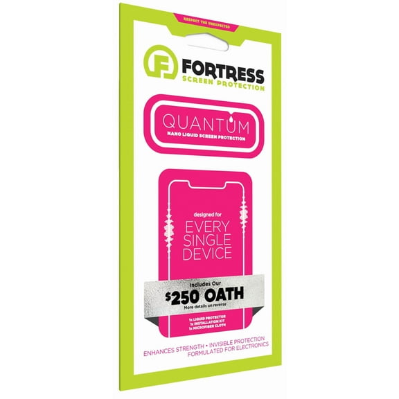 Fortress Quantum Universal Liquid Screen Protector With $100 Device Coverage Compatible With Any Smartphone (Apple Iphone 13/Pro/Pro Max) (Samsung Galaxy S21/S21+ Plus/Ultra/Note 20/Note 20 Ultra)