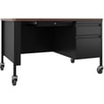 thumbnail image 1 of Fortress Series Walnut Top Teachers Desk, Black - 48 x 30 x 29.5 in., 1 of 1