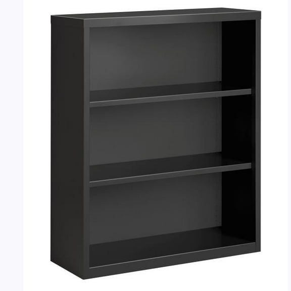 Fortress Series Wood Veneer 3 Shelves Bookcase, Charcoal