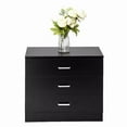 thumbnail image 1 of Fortressmount Wood Simple 3-Drawer Dresser Black, 1 of 9