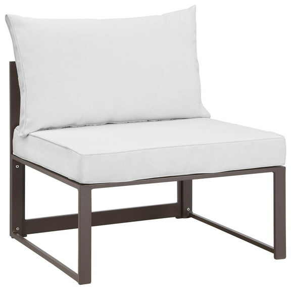 Fortuna Armless Outdoor Patio Sofa EEI-1520-BRN-WHI