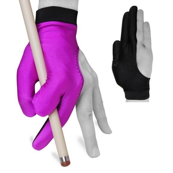 Fortuna Billiard POOL CUE GLOVE - for Left Hand - Purple and Black (Small)