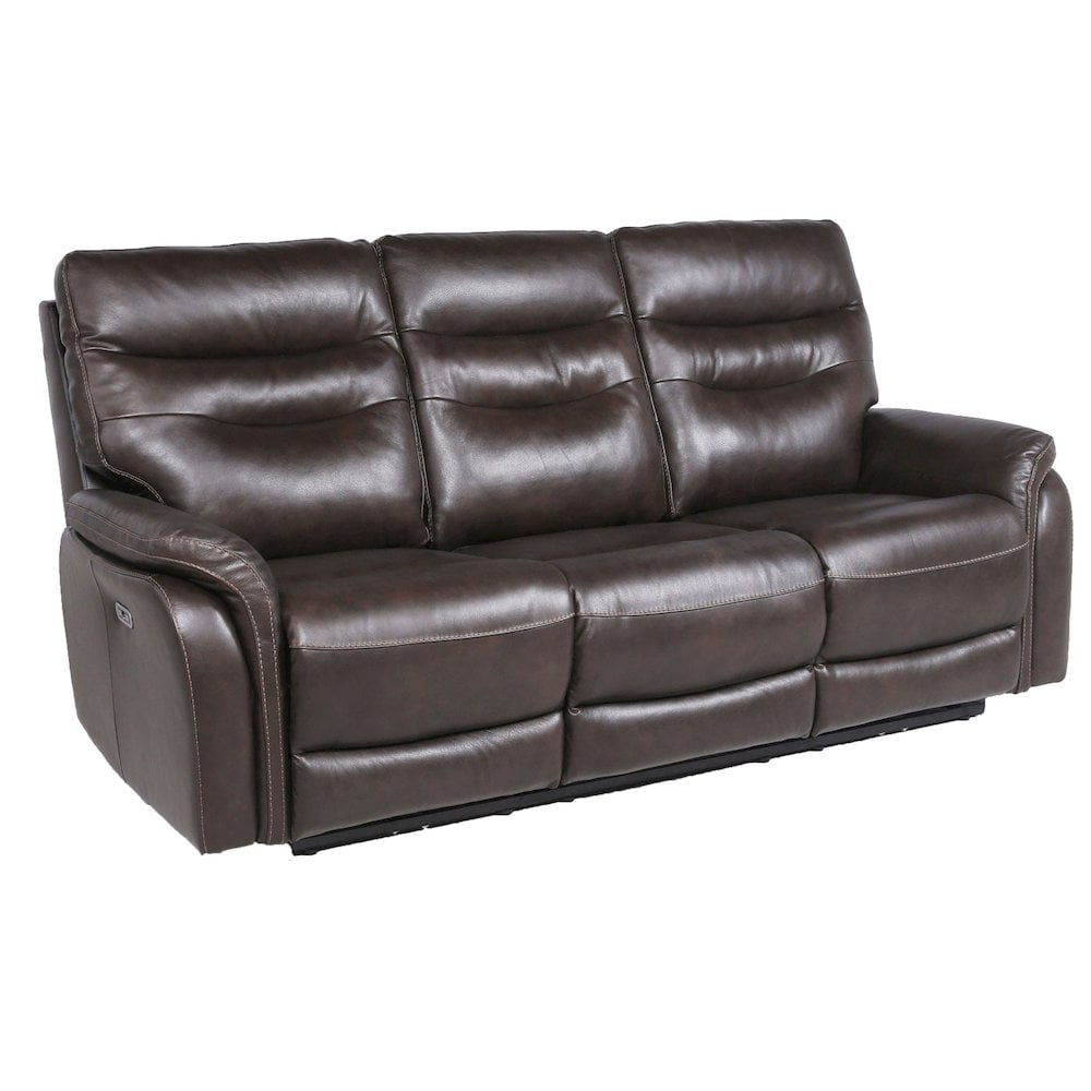 Fortuna Dark Brown Faux Leather Power Recliner Sofa
