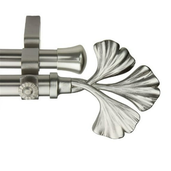 Fortune 13/16" Double Curtain Rod-Color:Cocoa,Size:120-170"