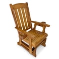 thumbnail image 1 of Fortune Candy 37.6 in. Wood Patio Glider with Deep Contoured Seat, Heavy Duty 600 lbs, for Outdoor Patio Garden, Teak Tone, 1 of 9