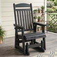 thumbnail image 1 of Mosbrisa HIPS Patio Glider with Cup Holders, High Backrest and Deep Seat, for Outdoor, Porch, Patio, Heavy Duty 700 lbs, Black, 1 of 6