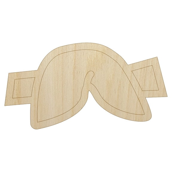Fortune Cookie Doodle Wood Shape Unfinished Piece Cutout Craft DIY Projects - 4.70 Inch Size - 1/8 Inch Thick