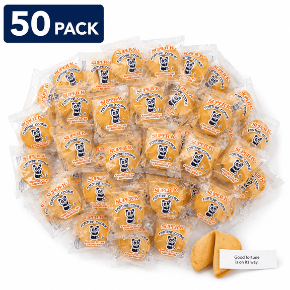 Fortune Cookies - Crisp Vanilla Cookies with Fun, Traditional Fortunes l 50 Wrapped Cookies