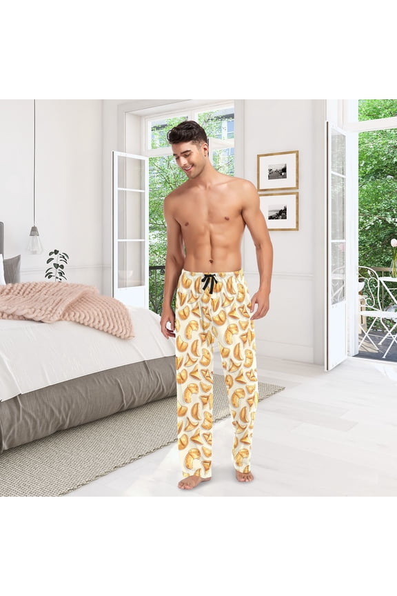Fortune Cookies Mens Pajama Pants Cotton Elastic Waistband Lounge Sleep Pajama Bottoms Pj with Pocket