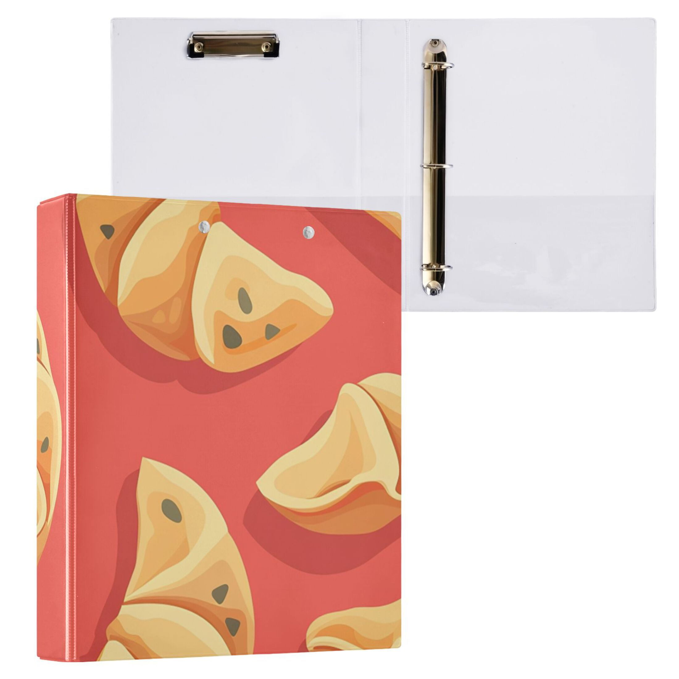 Fortune Cookies Red 3 Ring Binders 1.5 inch Hardcover File Folders with Interior Pockets A4 Size Organizer for School Office Hospital