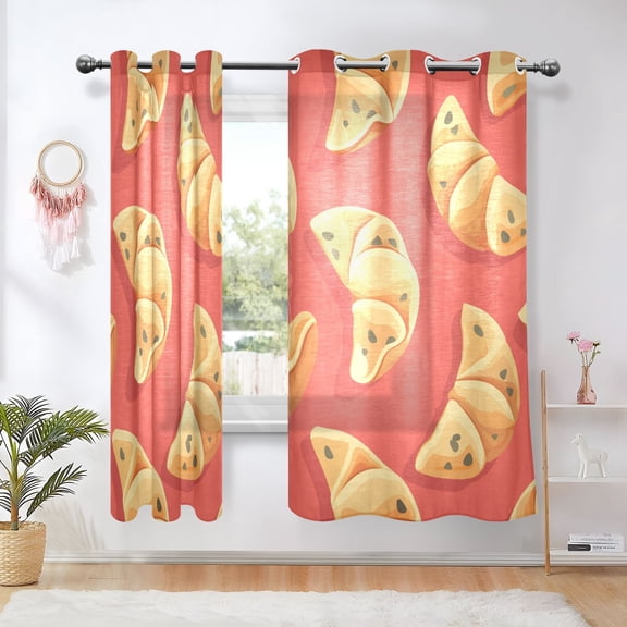 Fortune Cookies Red Blackout Curtains 63 inch Length 2 Panels Window Decoration Curtains for Bedroom Living Room