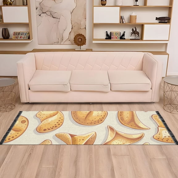 Fortune Cookies Runner Rug Non-Slip Area Rugs Linen Washable Non Shedding for Kitchen Bedroom Carpet