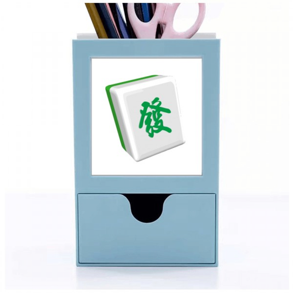 Fortune Mahjong Chinese Characters Desk Supplies Organizer Pen Holder Card