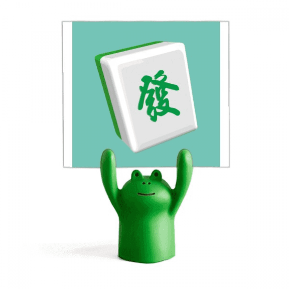 Fortune Mahjong Chinese Characters Memo Holder Cartoon Animal Frog Stand Decoration