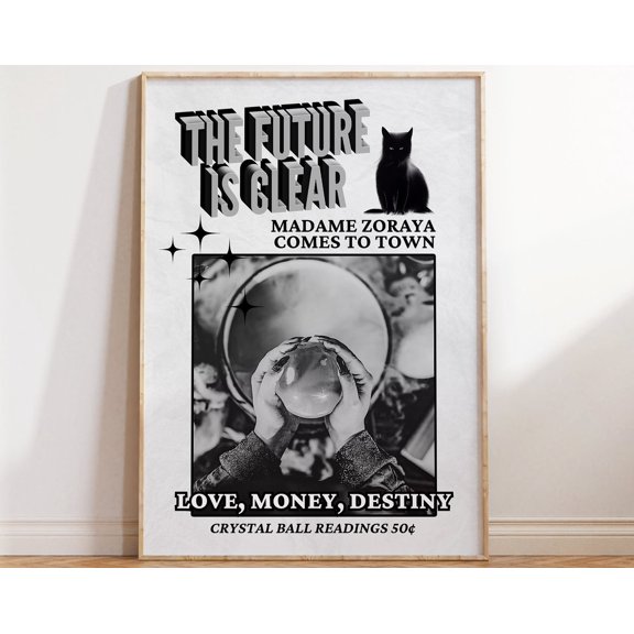 Fortune Teller Newspaper Print Retro Mystical Advertisement