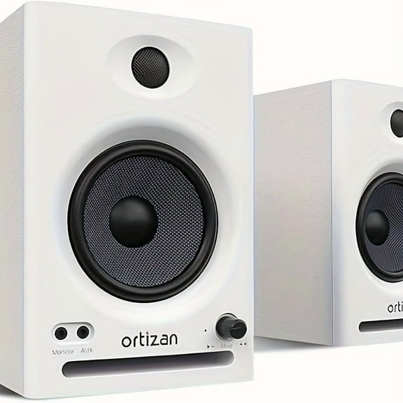 FortuneKey Trading C7 Dual Mode Wireless Computer Monitor Gaming Bookshelf Speaker, 2.0 Studio Monitor, Wireless 5.3, Active Monitoring Speaker for Near Field Music Production (Pair - White)