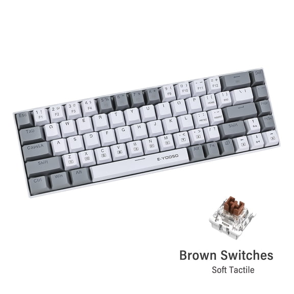 FortuneKey Trading Z-686 65% Compact Mechanical Keyboard - 68-Key Wired, Ergonomic Design, Bicolor Mold, Backlit - Compatible with PC, Mac, Laptop, Chromebook