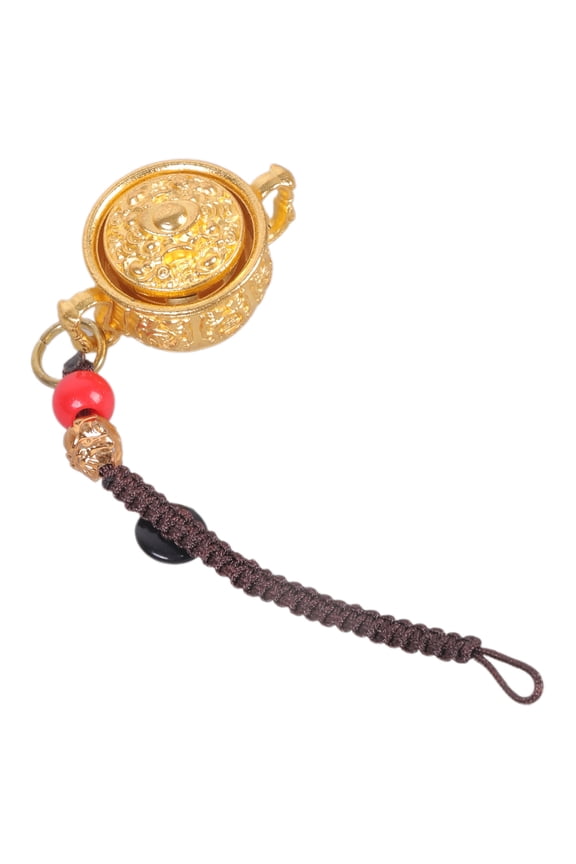 Fortunes Keychain Luck Charm Treasure Basin Designs Keyrings for Prosperity and Wealth in Sturdy Alloy