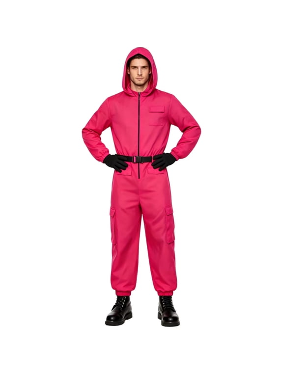 Unisex Adult One-Piece Costume—Halloween and Cosplay Costume (Red, Black, Pink)