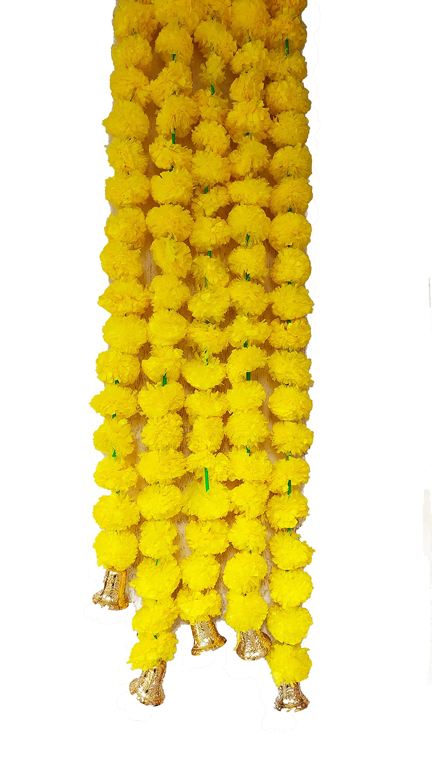 Forty Wings 5 Artificial Real Look Fluffy Lemon Marigold Genda Flowers