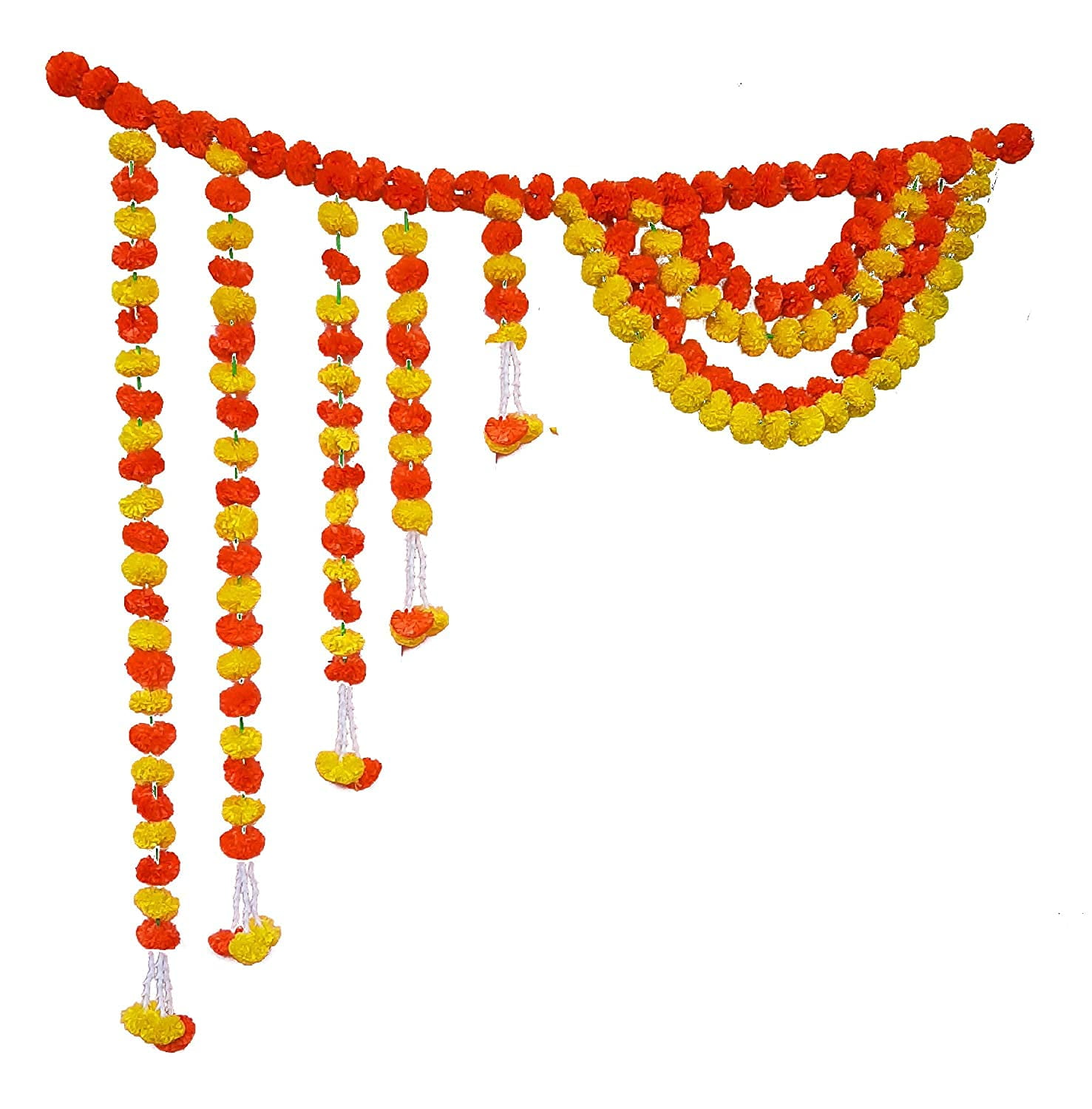 Forty Wings Real Look Yellow Orange Artificial Marigold Flowers Door