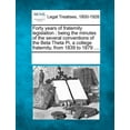 thumbnail image 1 of Forty Years of Fraternity Legislation : Being the Minutes of the Several Conventions of the Beta Theta Pi, a College Fraternity, from 1839 to 1879 ...., 1 of 1