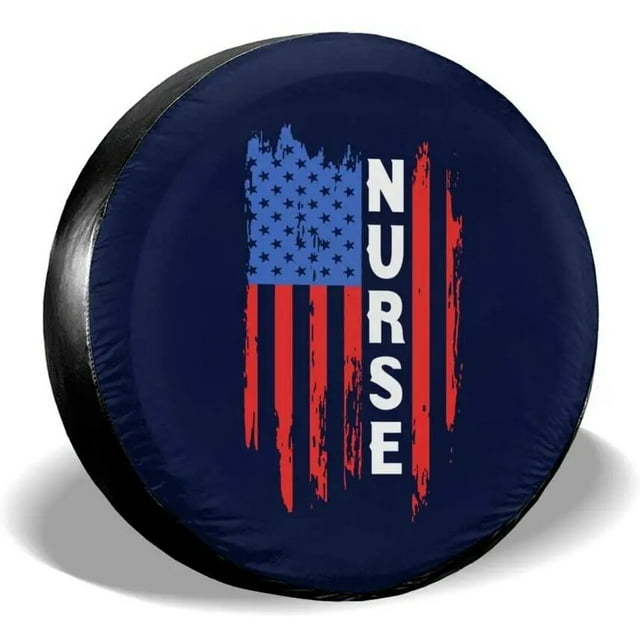 Foruidea American Flag Nurse Spare Tire Cover Waterproof Dust Proof Uv