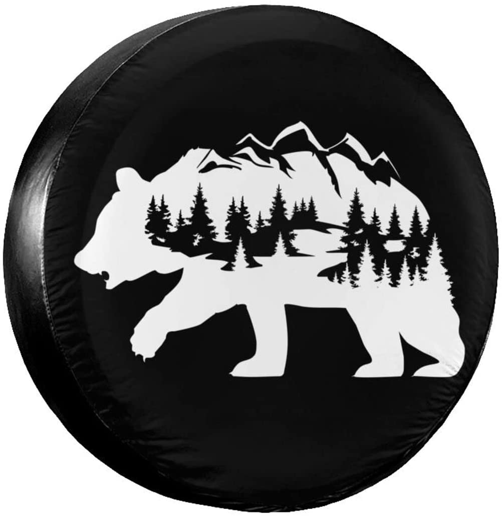 Foruidea Grizzly Bear Spare Tire Cover Waterproof DustProof UV Sun
