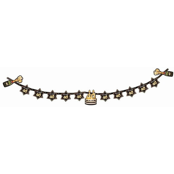 Forum Novelties 40th Birthday Party Garland Milestone Decoration 2.1m Banner