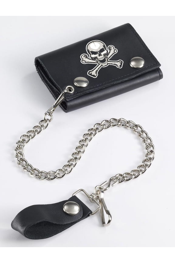 Biker Chained Black Costume Skull Wallet One Size Unisex