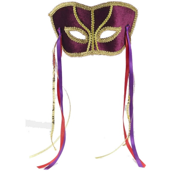 Forum Novelties Deluxe Costume Unisex Red Burgundy And Gold Lace Venetian Carnival Mask