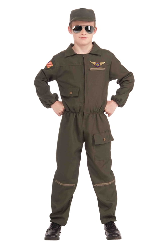 Fighter Jet Pilot Child Costume, Large