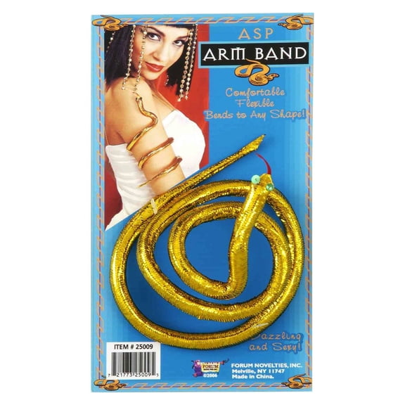 Forum Novelties Halloween Cosplay Egyptian Snake Costume Polyester Women Armband, Gold, One-Size