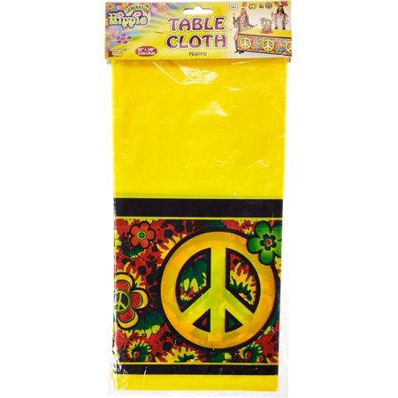 Generation Hippie Groovy 1960s Theme Plastic Table Cover Tablecloth Party Decor