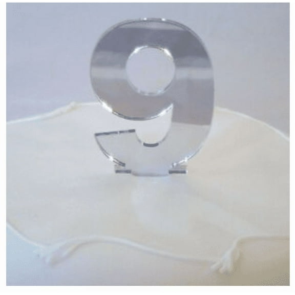 Mirror Cake Topper Party Supplies - Silver 9