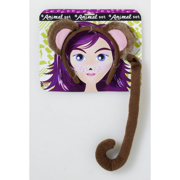 Forum Novelties Monkey Costume Accessory Set for Halloween, with Eared Headband and Tail (2 Piece)